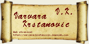 Varvara Krstanović vizit kartica